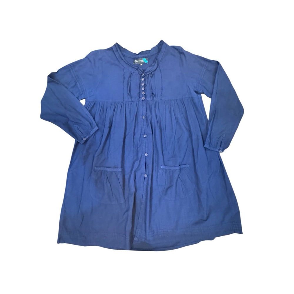 Cocoricooo Womens Linen Babydoll Dress Size‎ Medium Boho Pockets Lagenlook